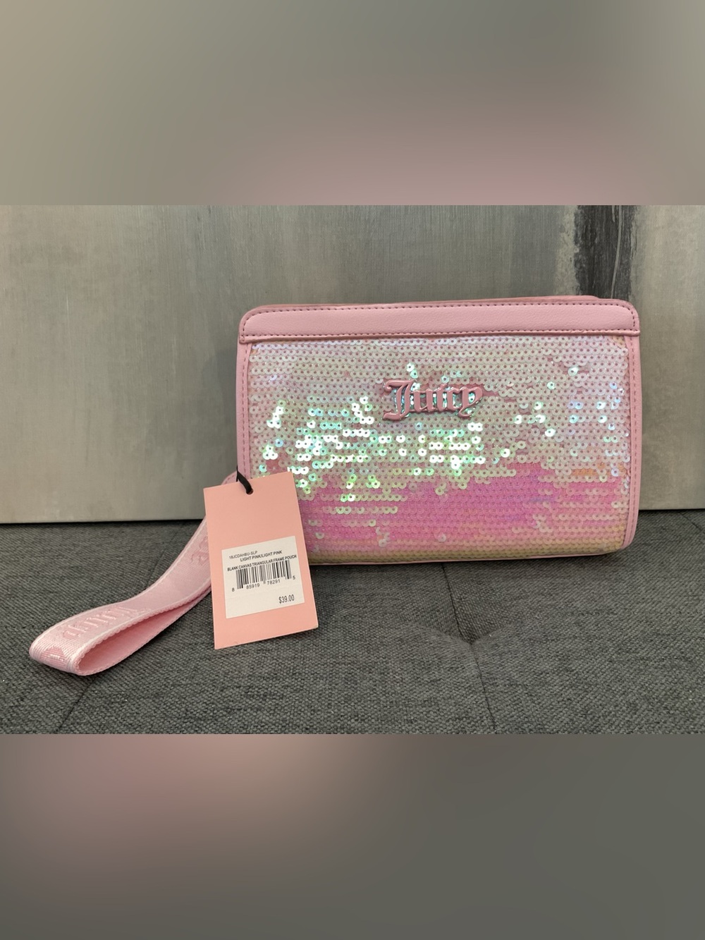 Juicy Couture Pink Sequin Frame Pouch/Wristlet/Clutch - NWT - Picture 4 of 11